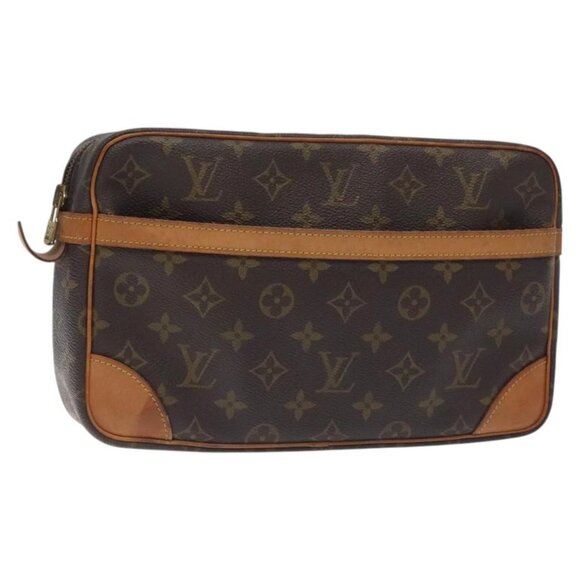 LOUIS VUITTON Monogram Compiegne 28 Clutch Bag M51845 LV Auth BA3505 - Picture 1 of 16